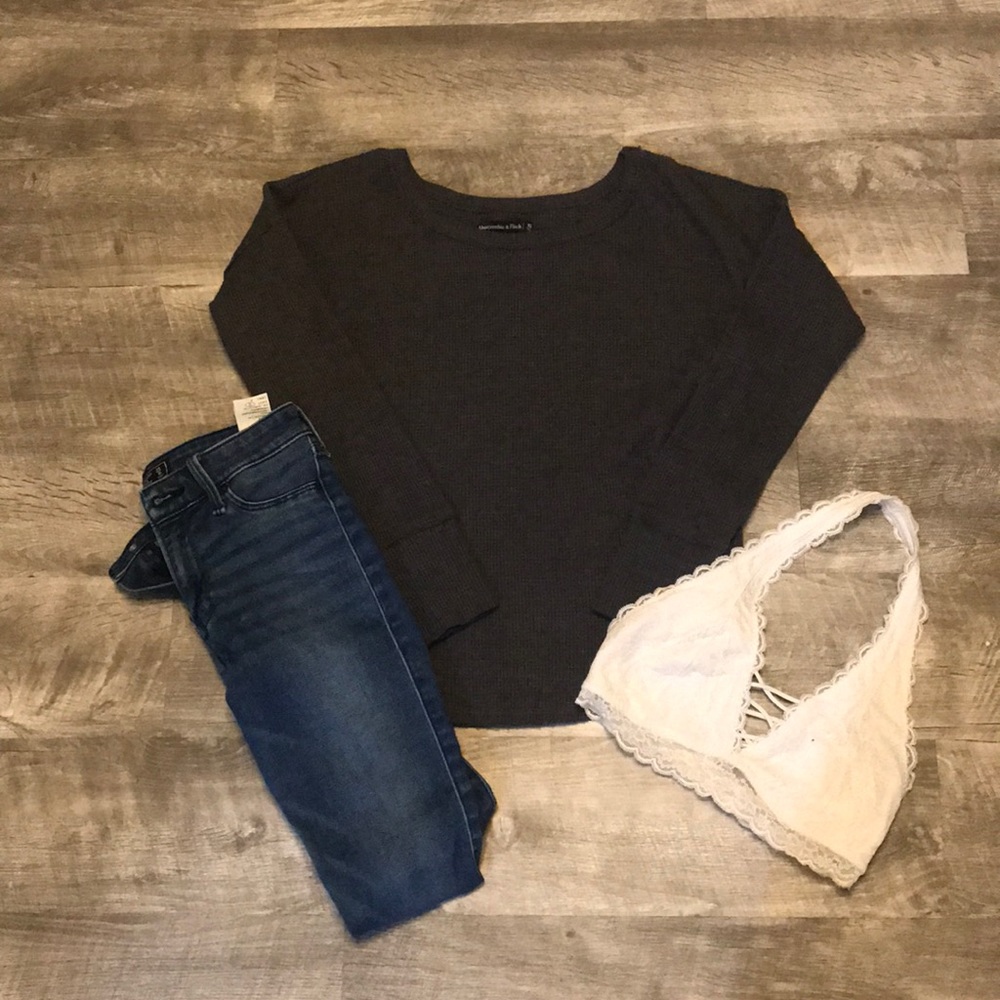 A&F Waffle Knit Long Sleeve